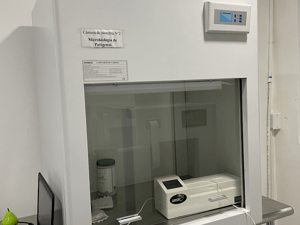 Cabina del &aacute;rea de microbiolog&iacute;a de pat&oacute;genos